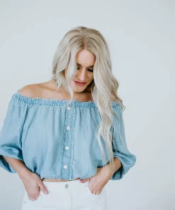 Blue Blush Kieran Off Shoulder Top Tops