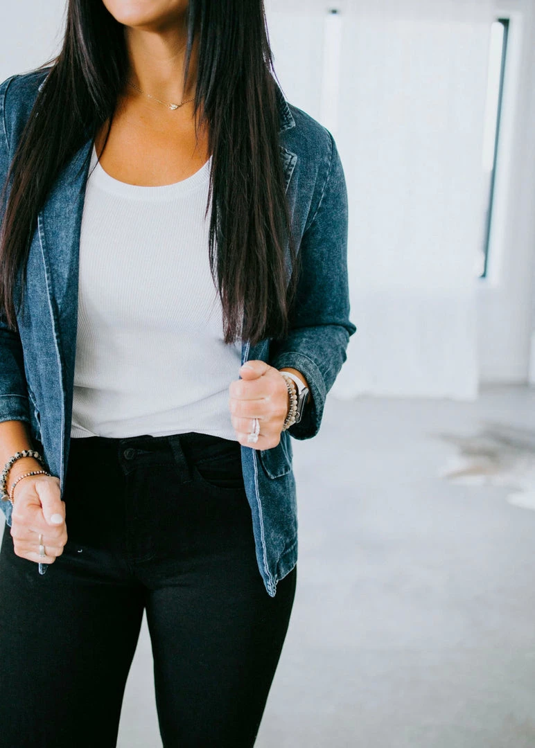 Bibi Out To Impress Denim Blazer Outerwear 4 Bibi Out To Impress Denim Blazer Outerwear