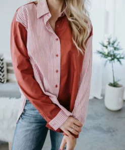 Aaron & Amber Freddie Two Tone Top Tops