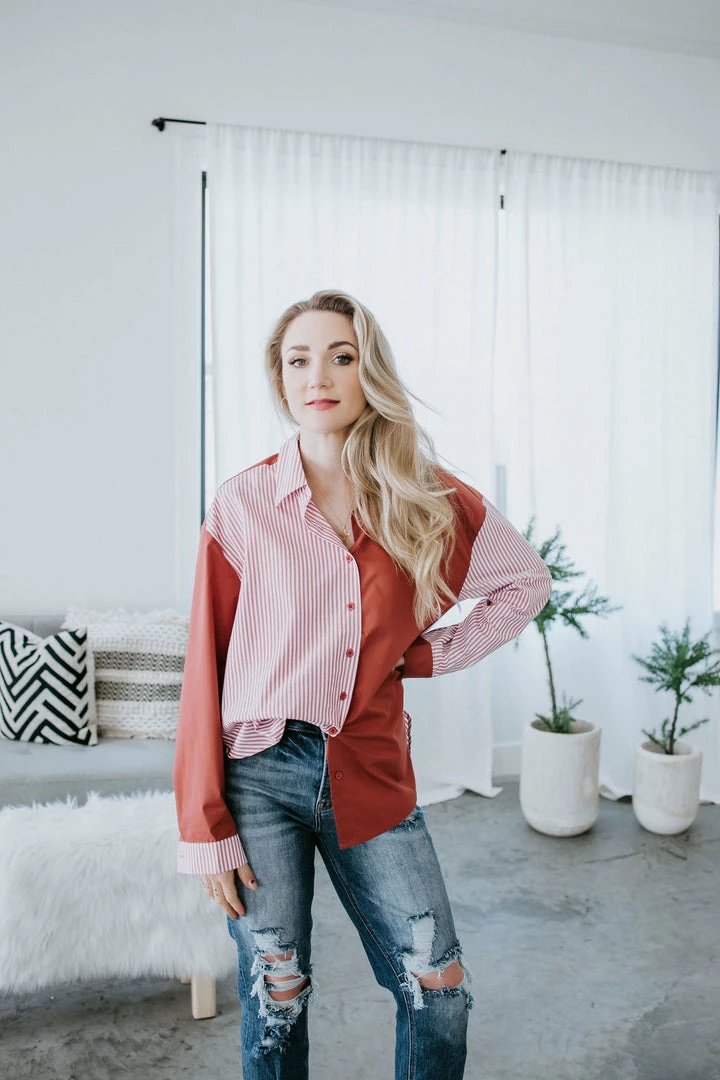 Aaron & Amber Freddie Two Tone Top Tops 6 Aaron & Amber Freddie Two Tone Top Tops