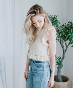 Mable Kai Ruffle Crop Tank