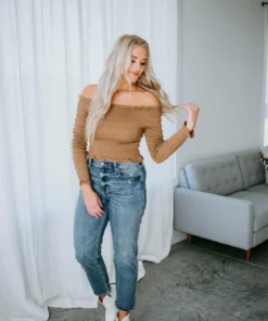 Miou Muse Tops Cate Off Shoulder Top